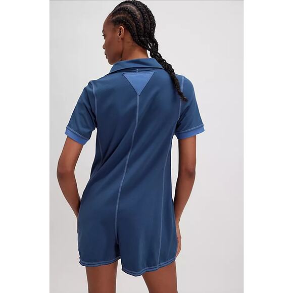 FREE PEOPLE NWT Soft Cotton Blue Romper Jumpsuit – Small - Picture 9 of 10